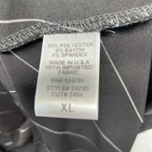 IC By Connie K Dress Womens XL Stretch Jersey Black Asymmetrical Hem Striped - Picture 8 of 11